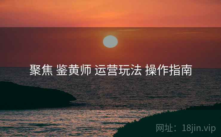 聚焦 鉴黄师 运营玩法 操作指南  第1张