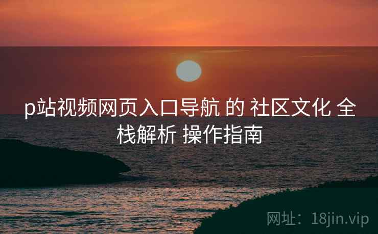 p站视频网页入口导航 的 社区文化 全栈解析 操作指南  第1张