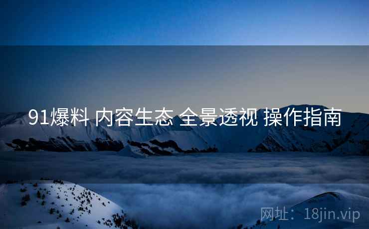91爆料 内容生态 全景透视 操作指南  第2张