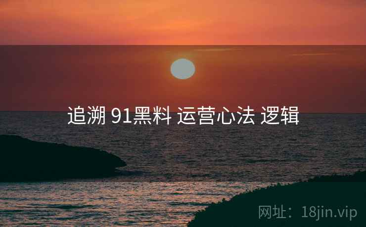 追溯 91黑料 运营心法 逻辑  第1张