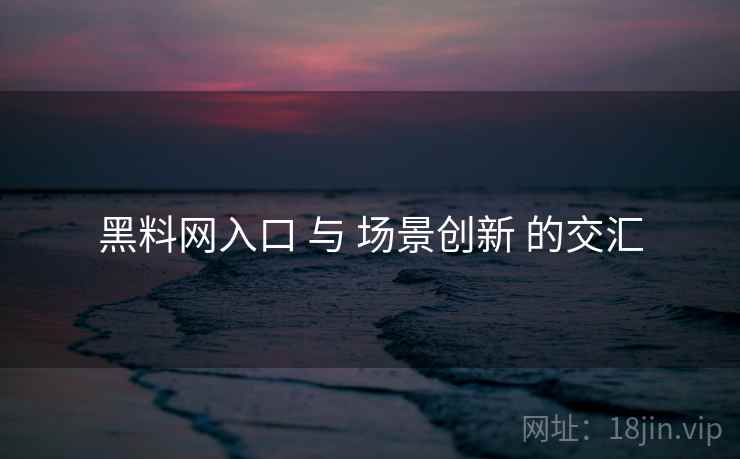 黑料网入口 与 场景创新 的交汇  第1张
