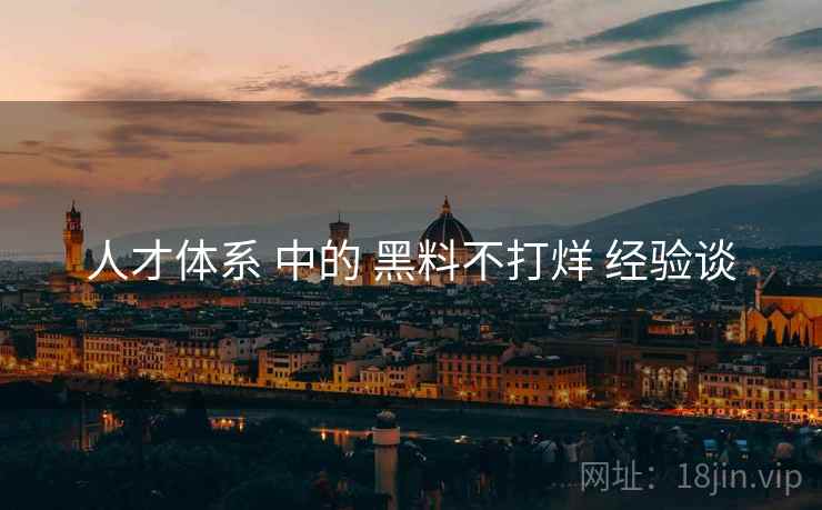 人才体系 中的 黑料不打烊 经验谈  第1张