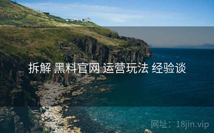 拆解 黑料官网 运营玩法 经验谈  第2张