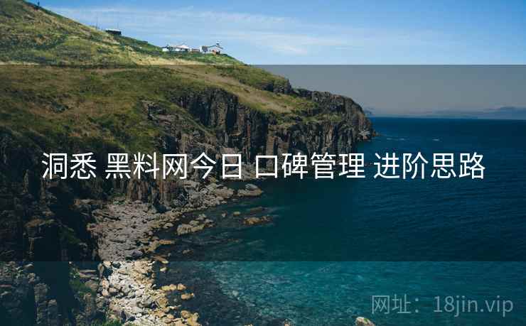 洞悉 黑料网今日 口碑管理 进阶思路  第1张