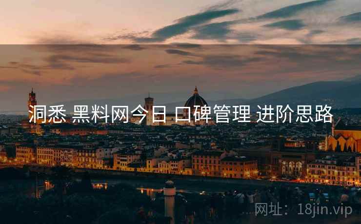 洞悉 黑料网今日 口碑管理 进阶思路  第2张