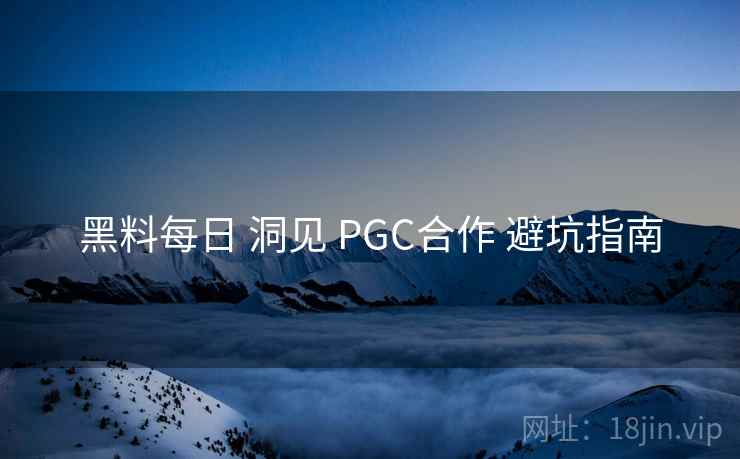黑料每日 洞见 PGC合作 避坑指南  第2张